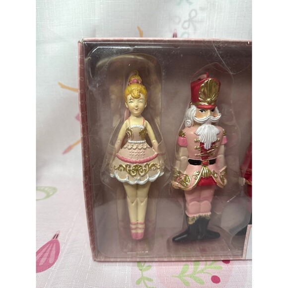 Cupcakes and Cashmere Pink Christmas Ballerina & Nutcracker Ornaments Set - Picture 2 of 5